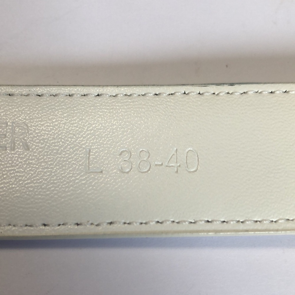 Falari White Leather Belt size Large 38-40 - Picture 9 of 9